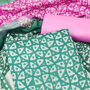 green-geometric-printed-pure-cotton-dress-material