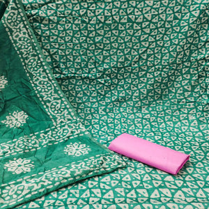 green-geometric-printed-pure-cotton-dress-material