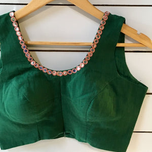 Green glass door