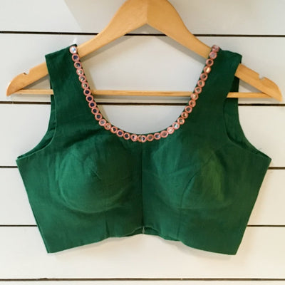 Green glass door
