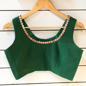 Green glass door