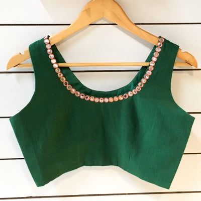 Green glass door