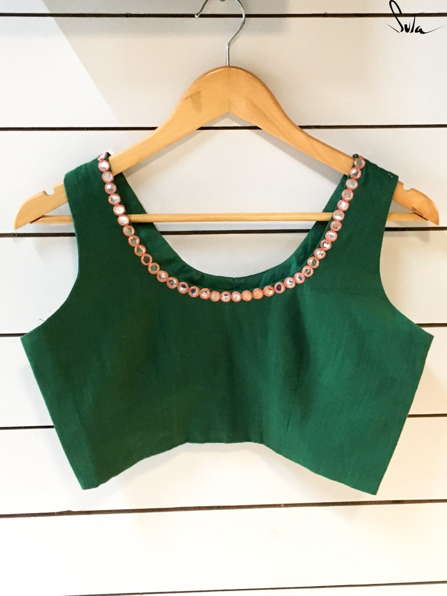 Green glass door
