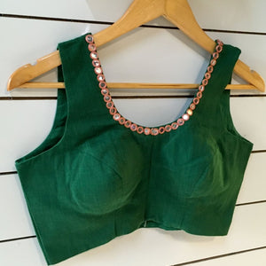 Green glass door