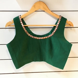 Green glass door