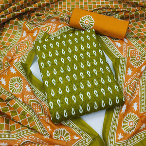 green-ikkat-printed-poly-cotton-dress-material