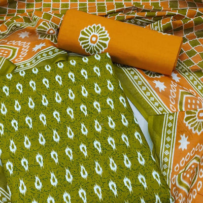 green-ikkat-printed-poly-cotton-dress-material