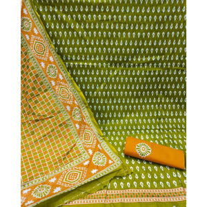 green-ikkat-printed-poly-cotton-dress-material
