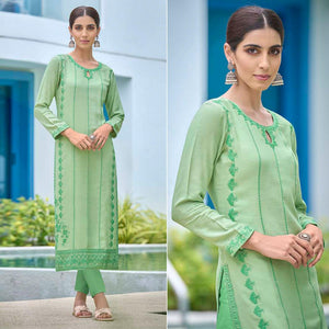 green-lucknowi-embroidered-rayon-kurti