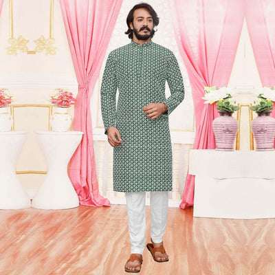 green-party-wear-lucknowi-work-silk-kurta-pyjama-set-114963