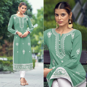 green-lucknowi-work-rayon-kurti