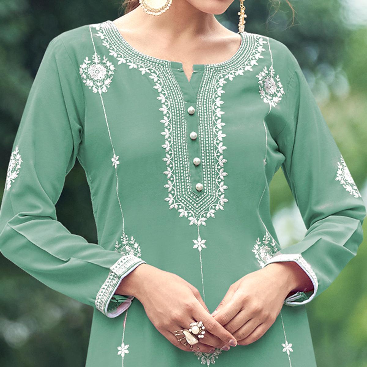 green-lucknowi-work-rayon-kurti