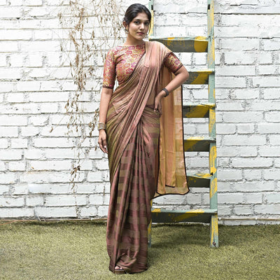 peach-stripe-printed-satin-saree-144203