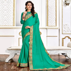 green-party-wear-border-work-silk-saree-141331