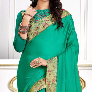 green-party-wear-border-work-silk-saree-141331
