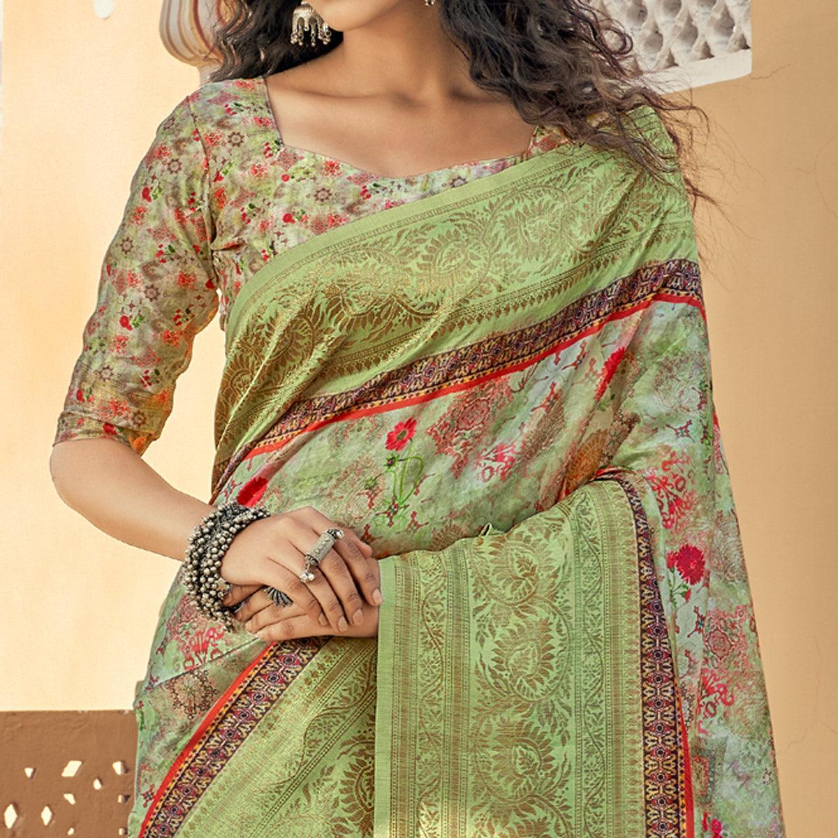 green-party-wear-digital-print-art-silk-saree-with-tassels-137968
