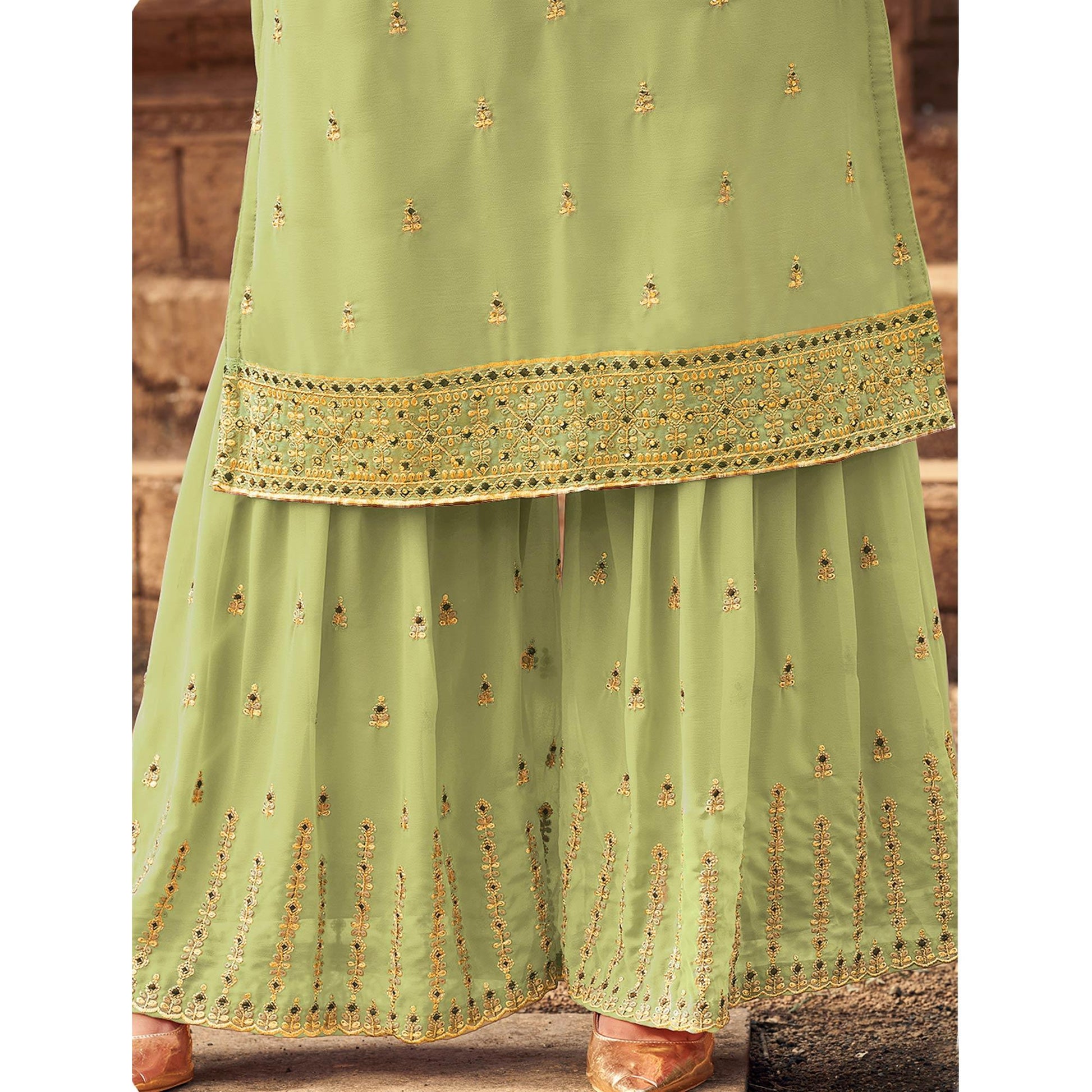 green-party-wear-embroidered-embellished-georgette-palazzo-suit-137750