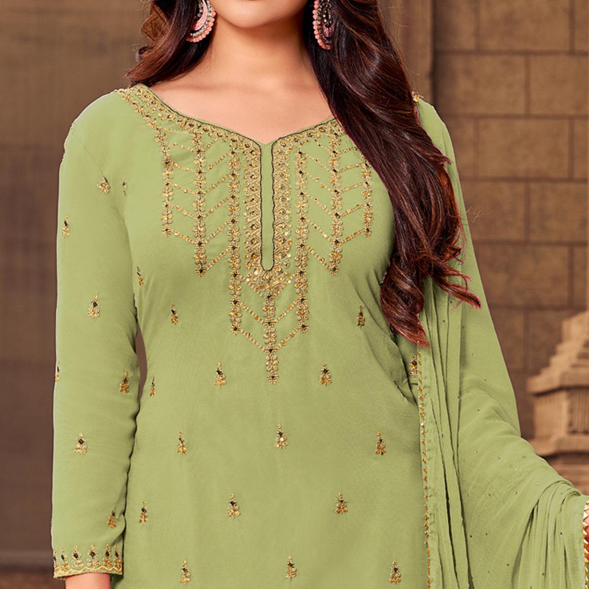 green-party-wear-embroidered-embellished-georgette-palazzo-suit-137750
