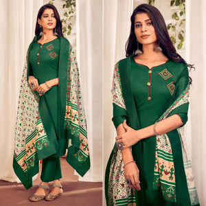 green-party-wear-embroidered-cotton-kurti-pant-set-with-dupatta-138548