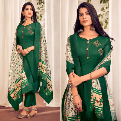 green-party-wear-embroidered-cotton-kurti-pant-set-with-dupatta-138548