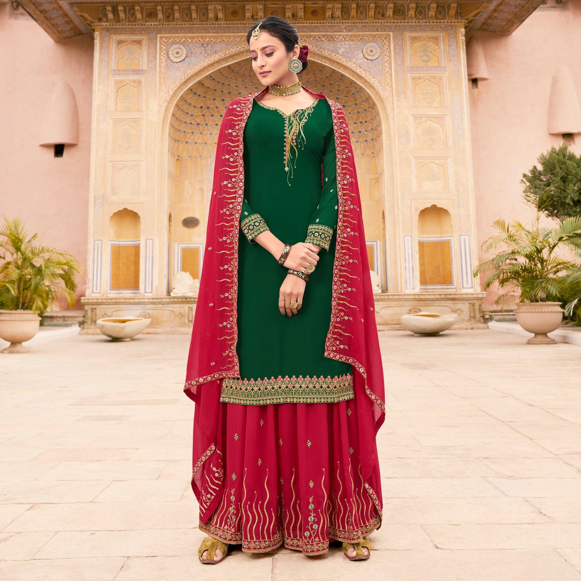 green-party-wear-embroidery-soft-georgette-palazzo-suit-124001