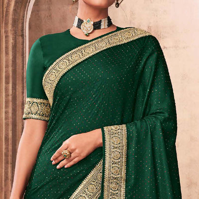 green-party-wear-embroidery-with-sequence-work-satin-silk-saree-138500