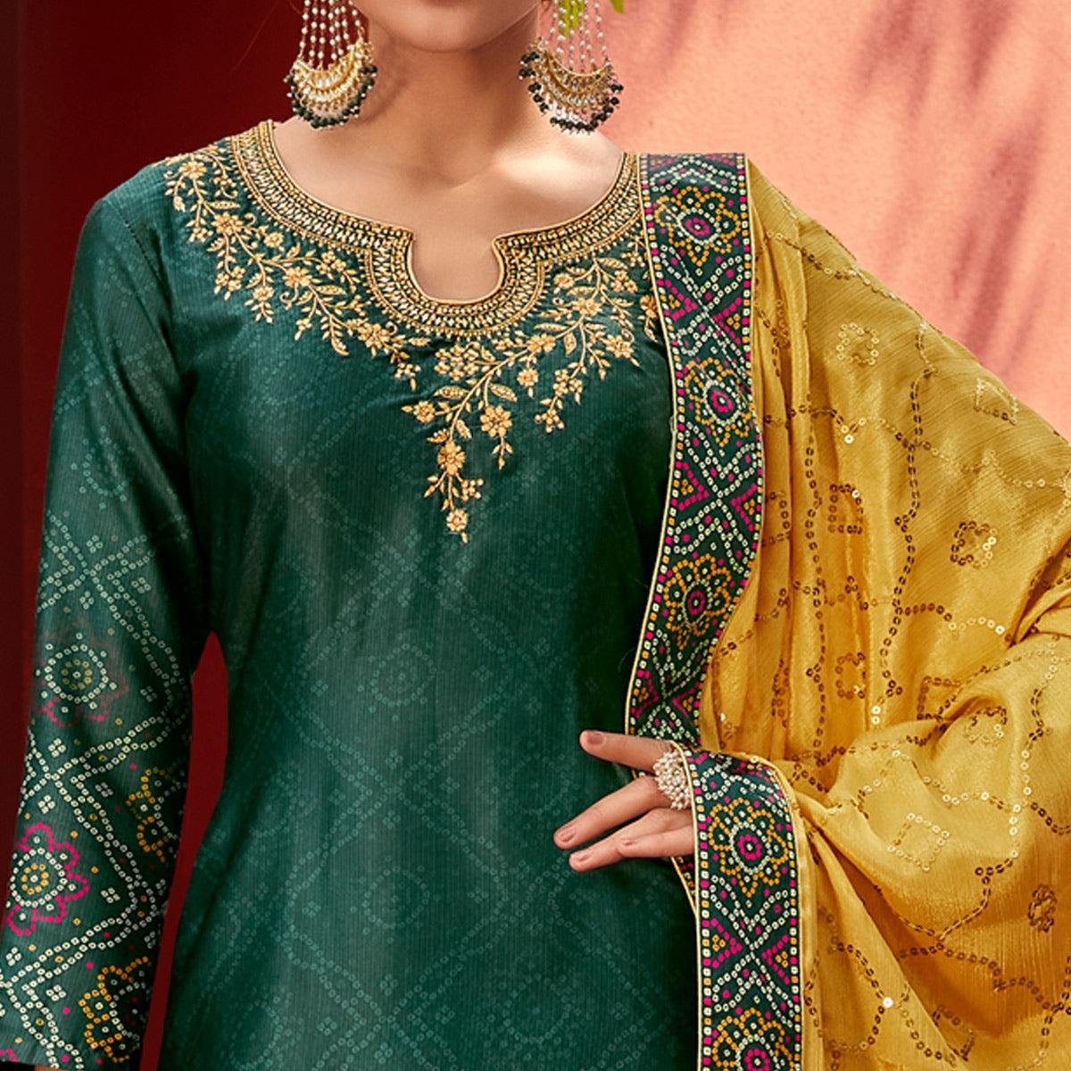 green-festive-wear-floral-embroidery-with-digital-printed-jam-satin-palazzo-suit-123056