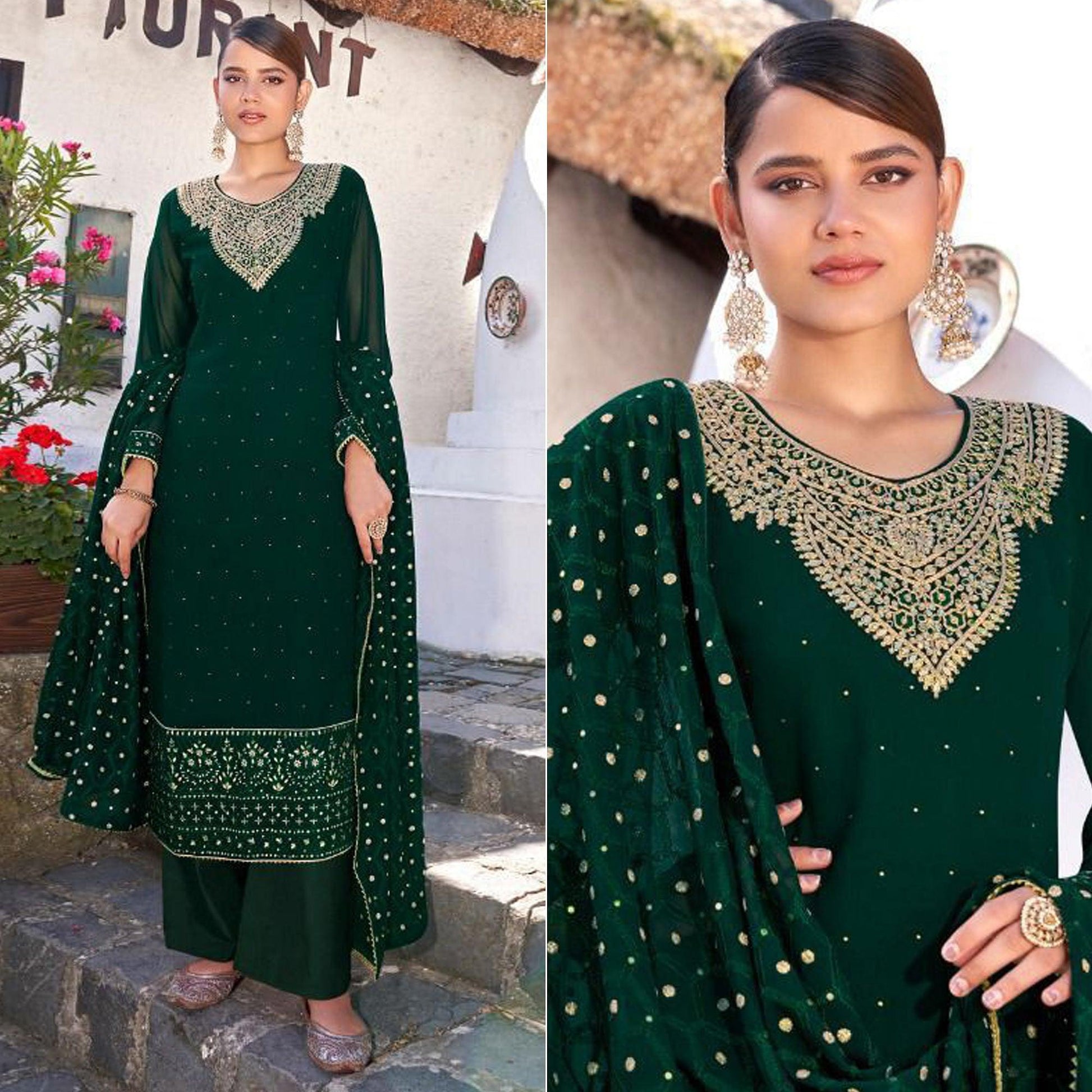 green-party-wear-heavy-embroidered-georgette-suit-140993