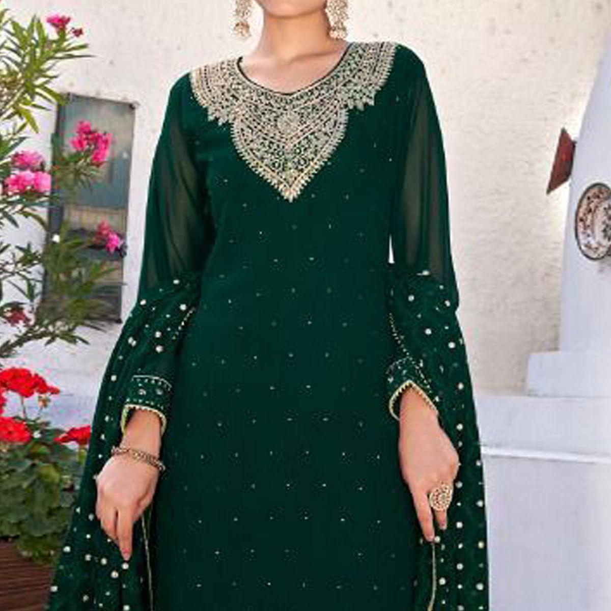 green-party-wear-heavy-embroidered-georgette-suit-140993