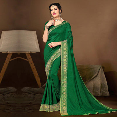 green-party-wear-lace-work-silk-saree-141341