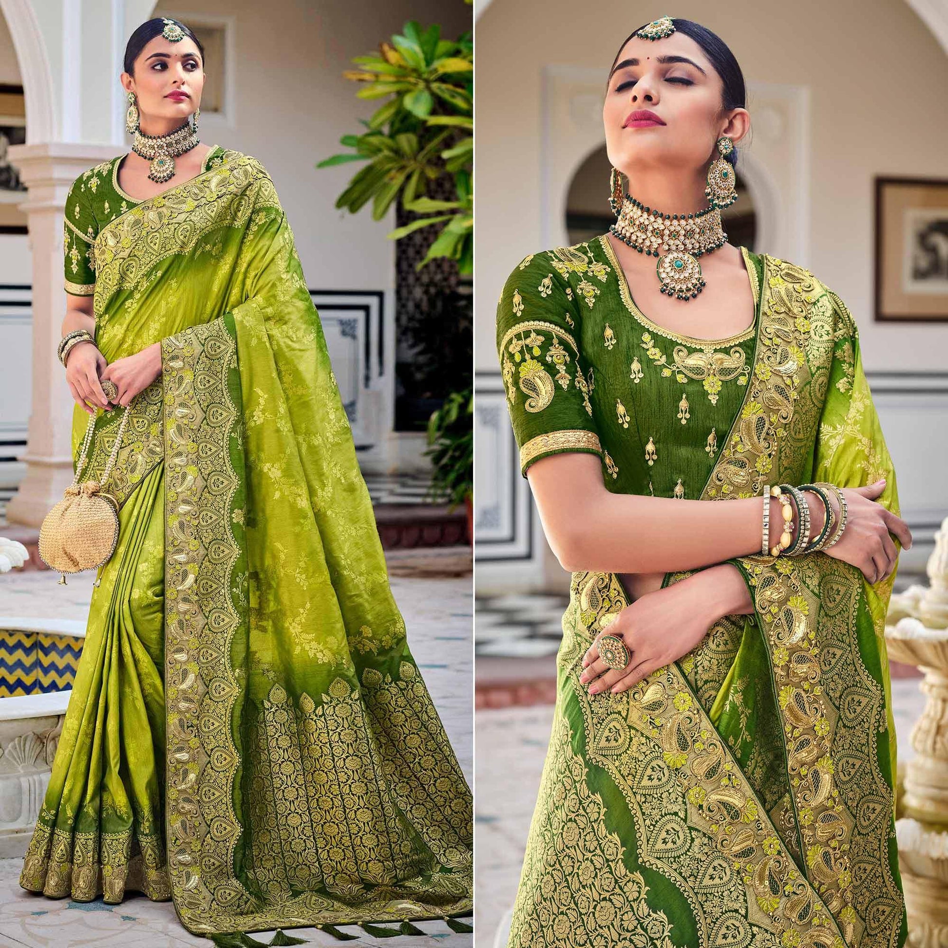 green-party-wear-woven-embroidered-silk-saree-138300