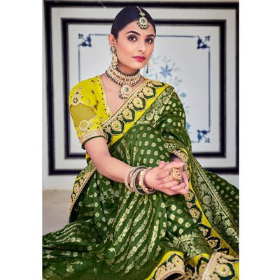 green-party-wear-woven-embroidered-silk-saree-138308