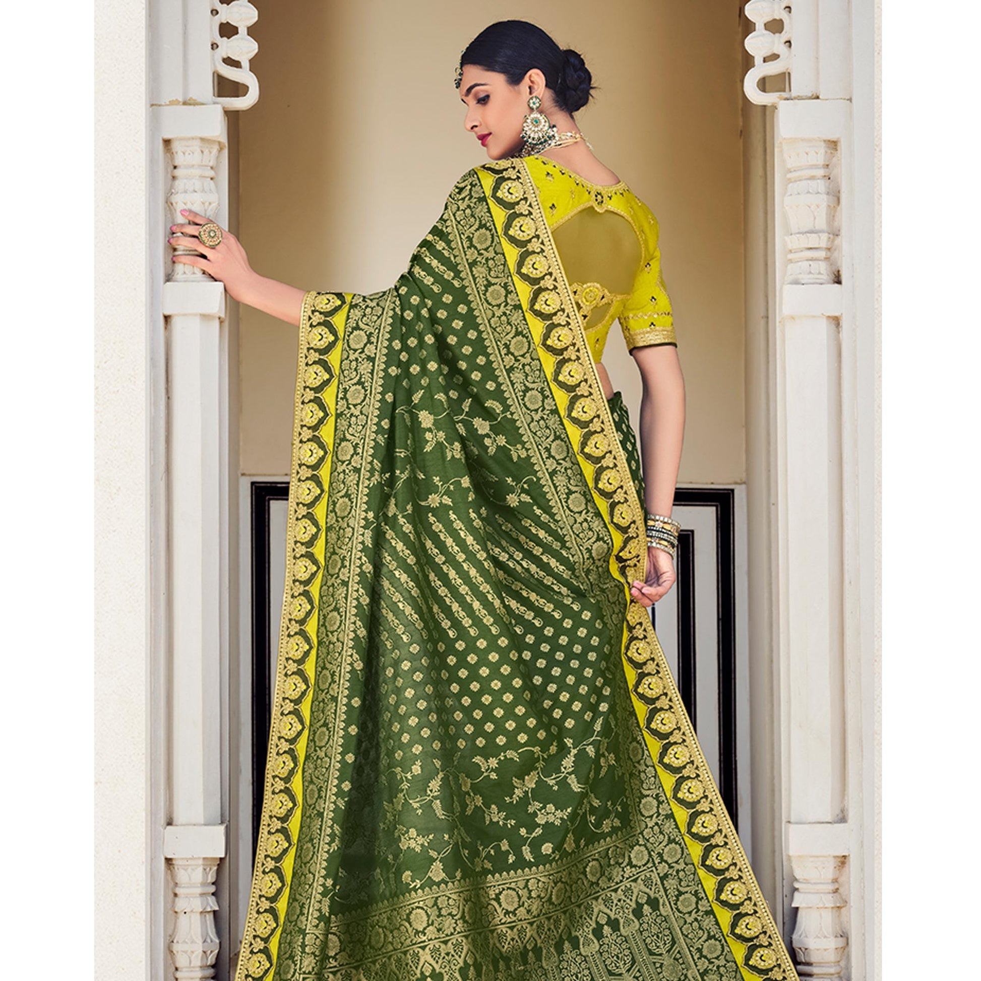 green-party-wear-woven-embroidered-silk-saree-138308