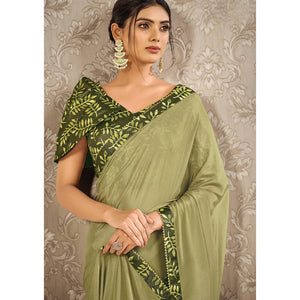green-partywear-appliqued-with-digital-printed-georgette-saree-139225