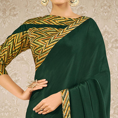 green-partywear-appliqued-with-digital-printed-satin-saree-139224