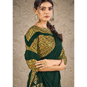 green-partywear-appliqued-with-digital-printed-satin-saree-139224