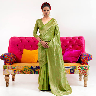 green-partywear-banarasi-woven-silk-saree-117940