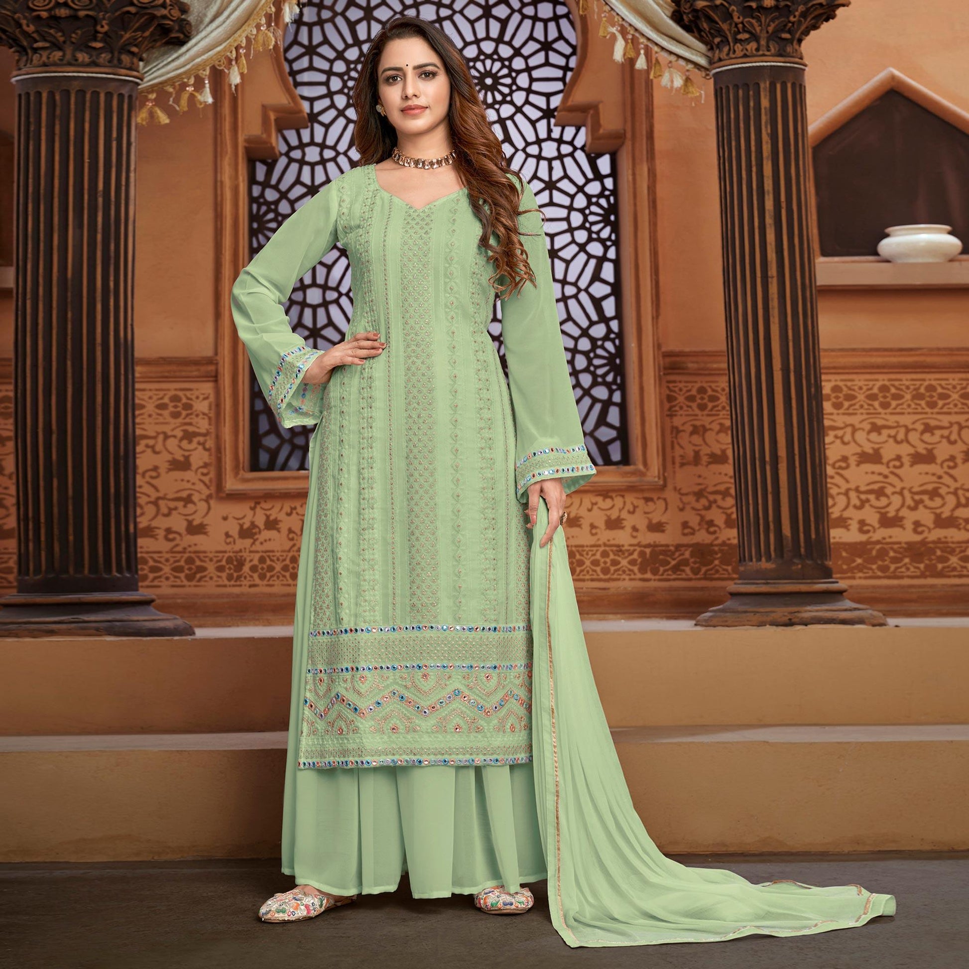 green-partywear-designer-embroidered-heavy-faux-georgette-palazzo-suit-129296
