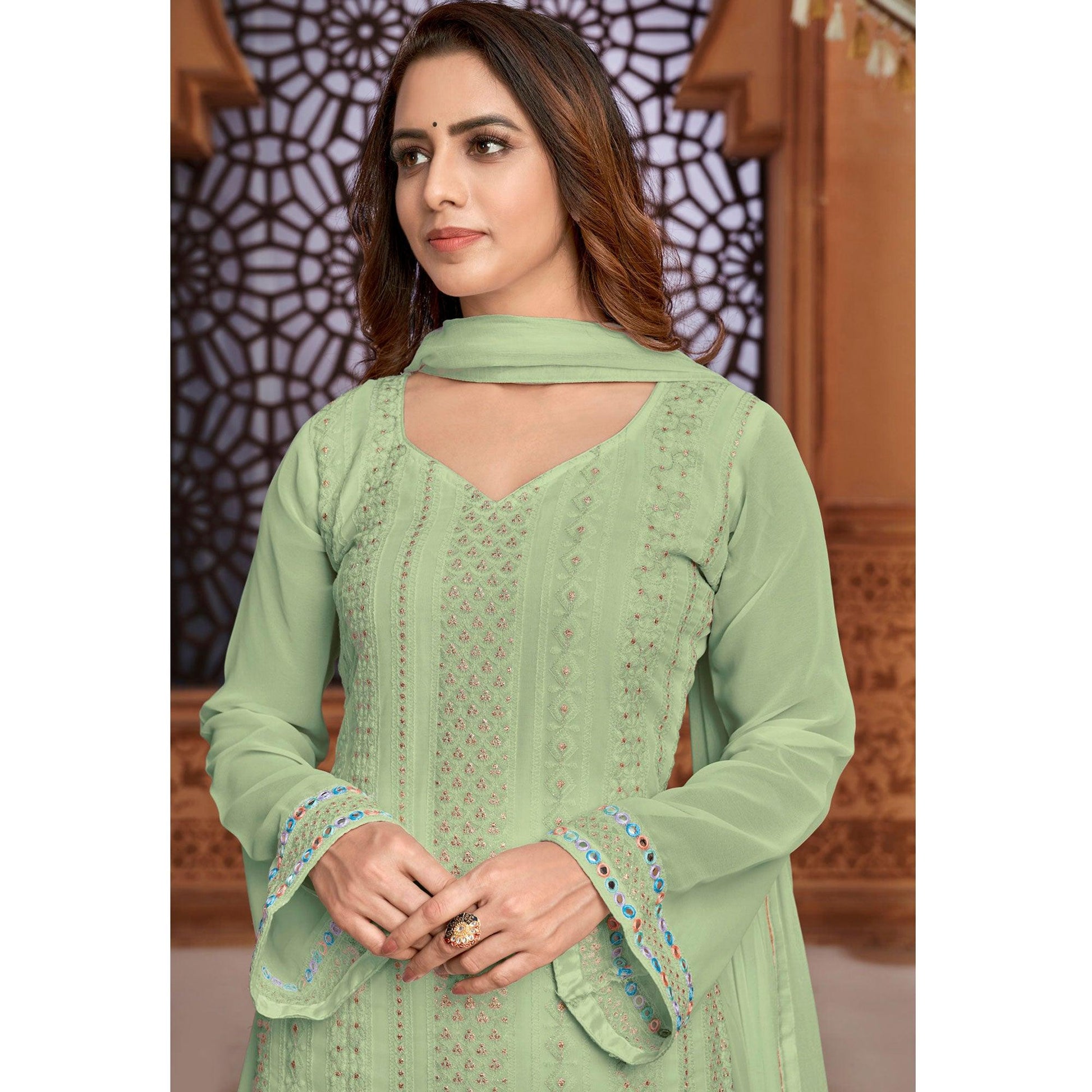 green-partywear-designer-embroidered-heavy-faux-georgette-palazzo-suit-129296