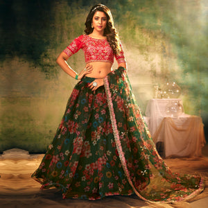 green-partywear-digital-printed-with-crushed-plated-pattern-organza-lehenga-choli-134046