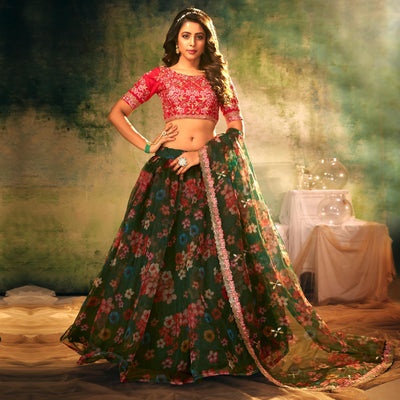 green-partywear-digital-printed-with-crushed-plated-pattern-organza-lehenga-choli-134046