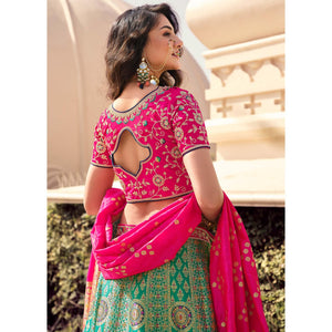 green-partywear-stone-embroiderd-banarasi-silk-lehenga-139014