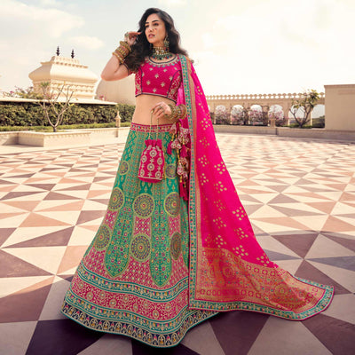 green-partywear-stone-embroiderd-banarasi-silk-lehenga-139014