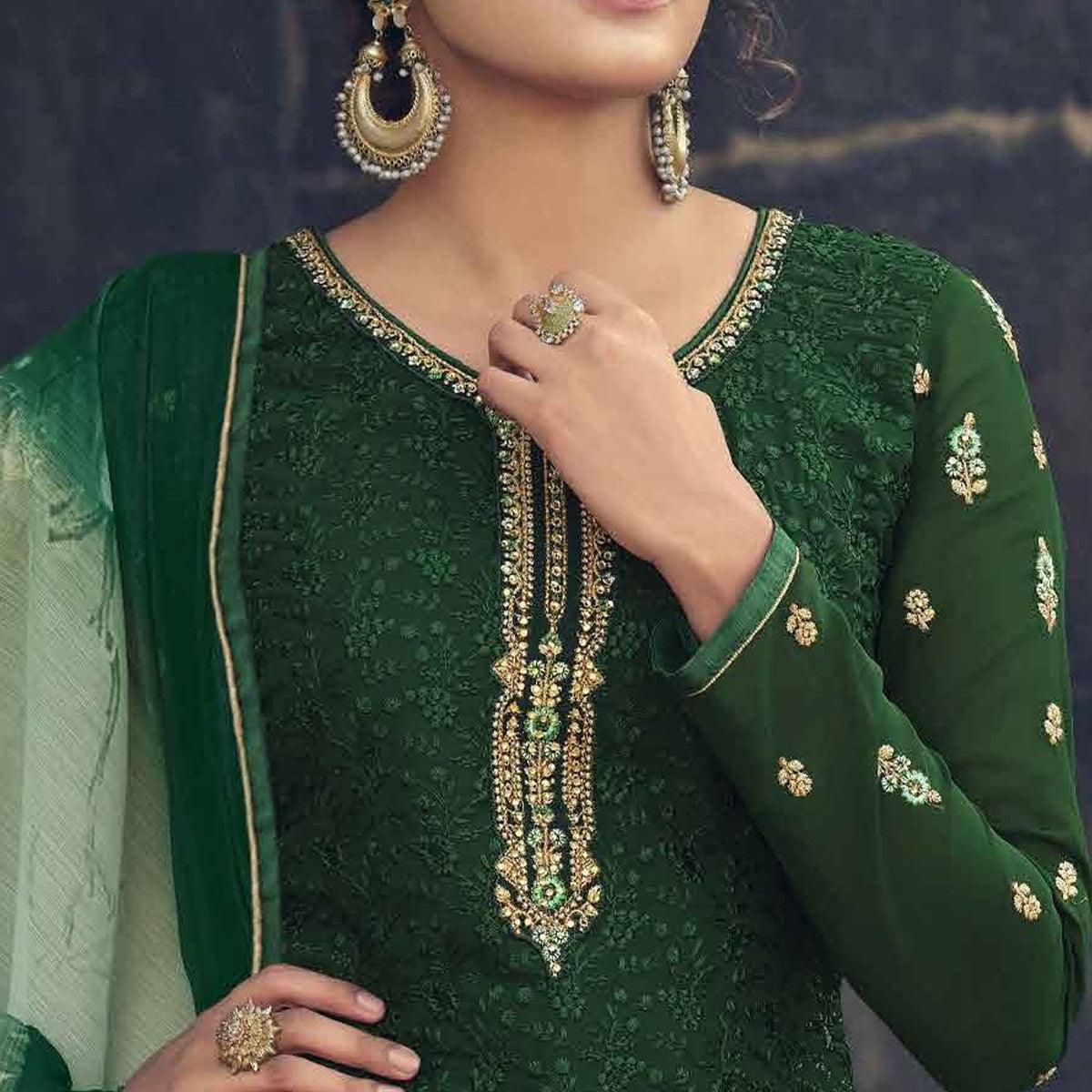green-partywear-embroidered-embellished-faux-georgette-salwar-suit-134520