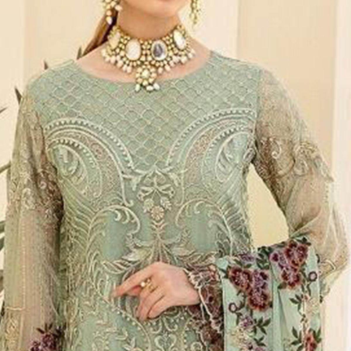 green-partywear-embroidered-embellished-georgette-pakistani-suit-138886