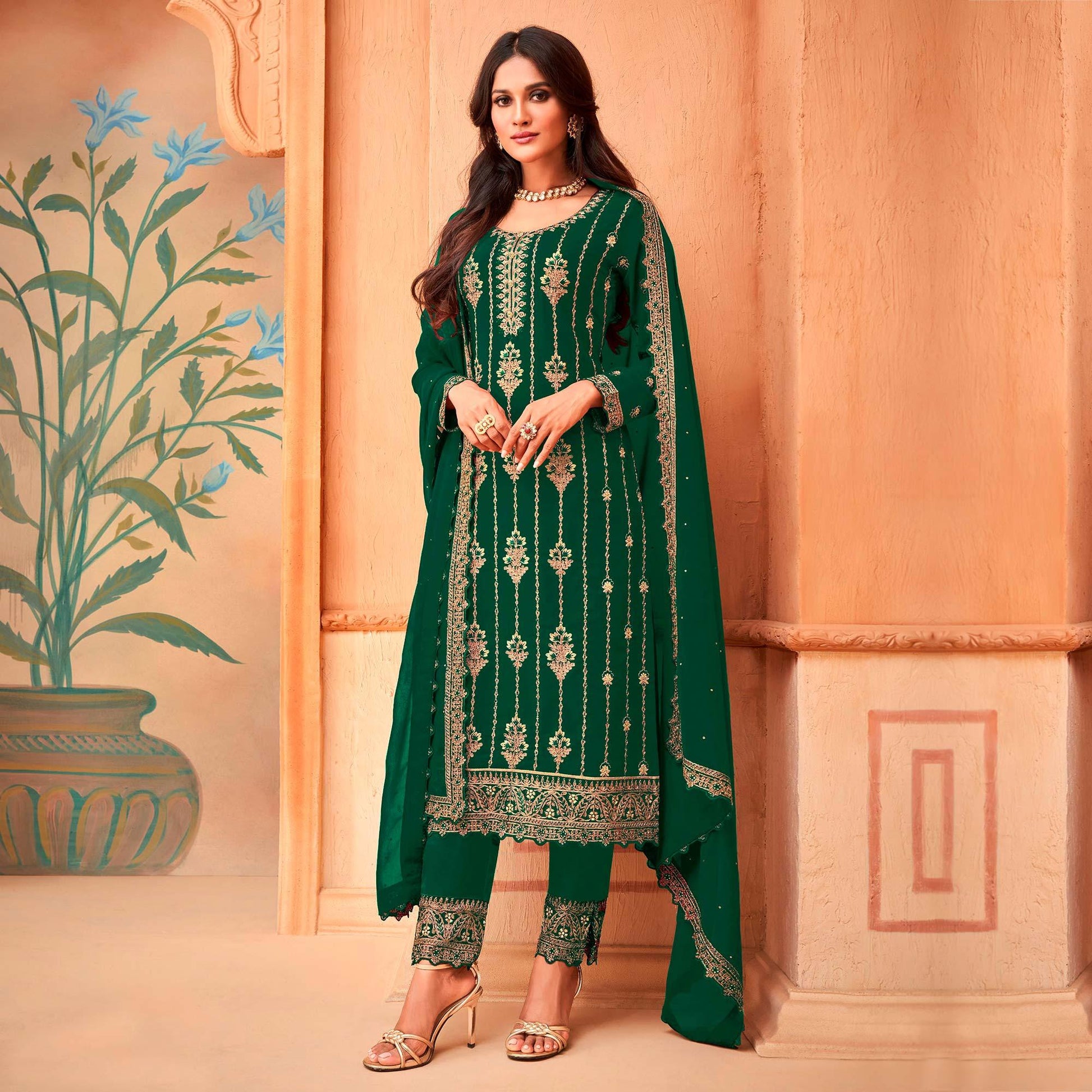 green-partywear-embroidered-sequence-work-faux-georgette-salwar-suit-127879