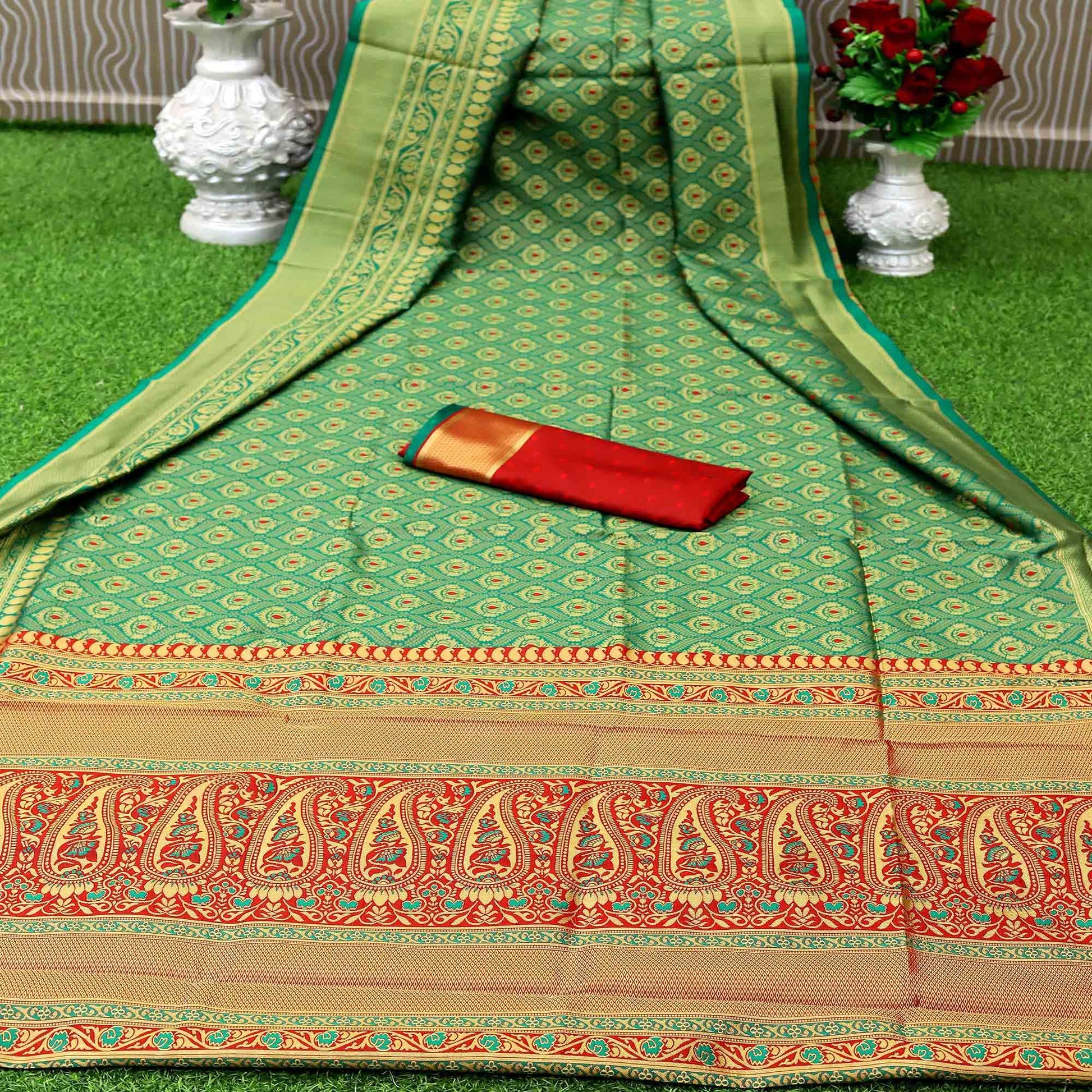 green-partywear-embroidered-banarasi-art-silk-saree-108369