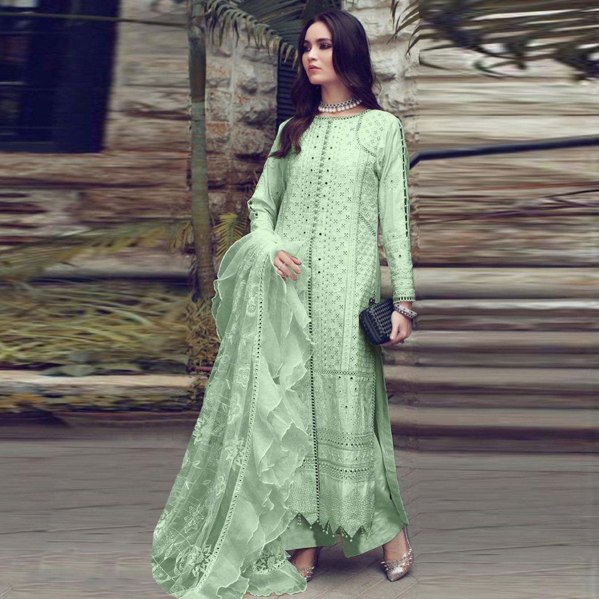 green-festive-wear-glaze-cotton-pakistani-straight-salwar-suit-107936