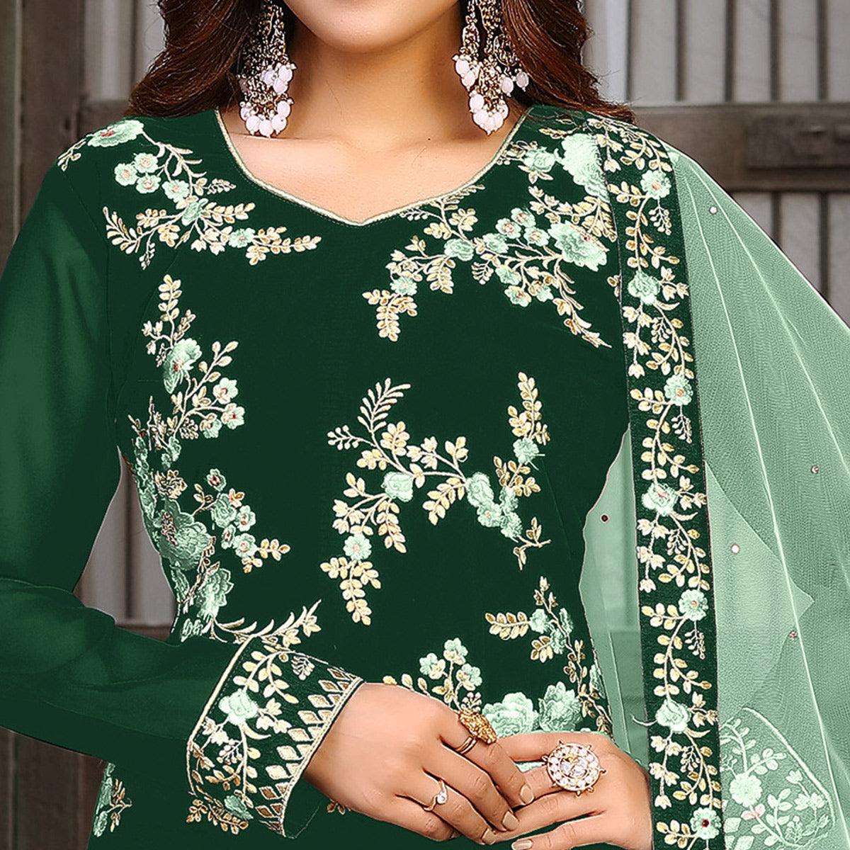 green-partywear-embroidered-faux-georgette-salwar-suit-127891