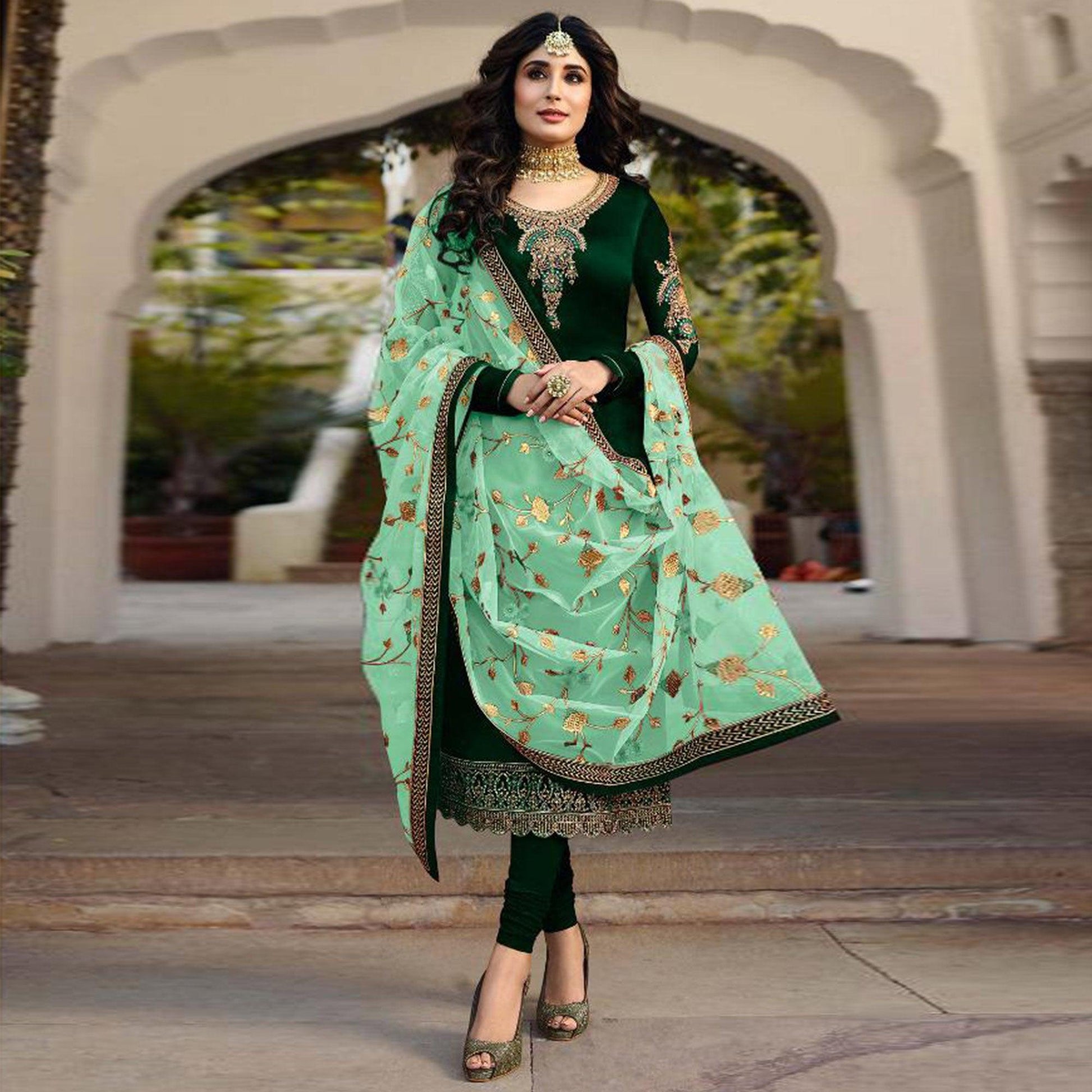 imposing-green-colored-partywear-embroidered-satin-georgette-suit
